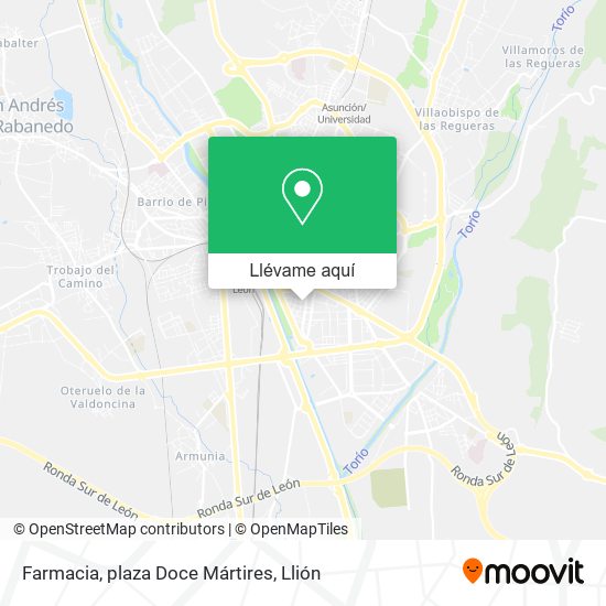 Mapa Farmacia, plaza Doce Mártires