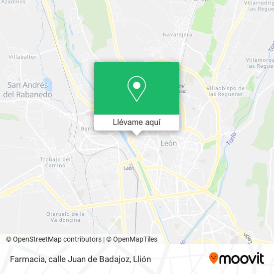 Mapa Farmacia, calle Juan de Badajoz