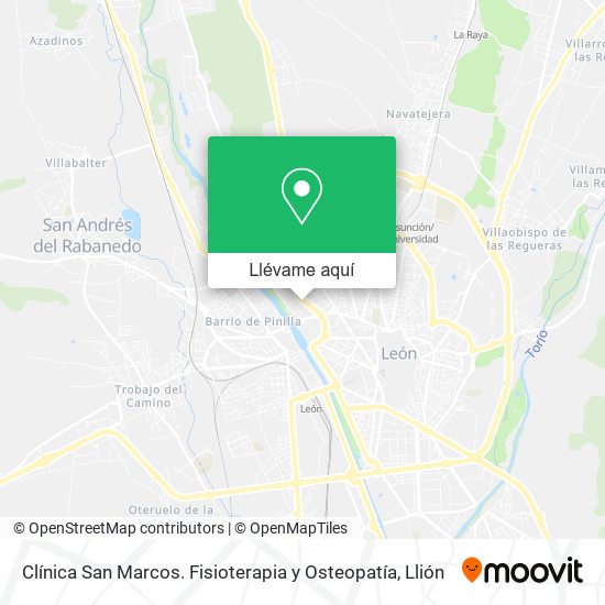 Mapa Clínica San Marcos. Fisioterapia y Osteopatía