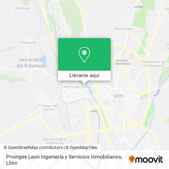 Mapa Proinges Leon Ingeniería y Servicios Inmobiliarios