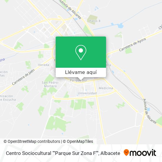 Mapa Centro Sociocultural ""Parque Sur Zona F""