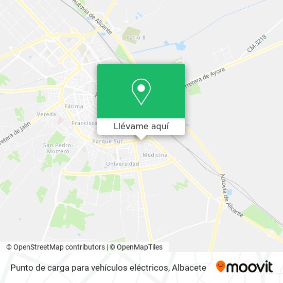 Mapa Punto de carga para vehículos eléctricos