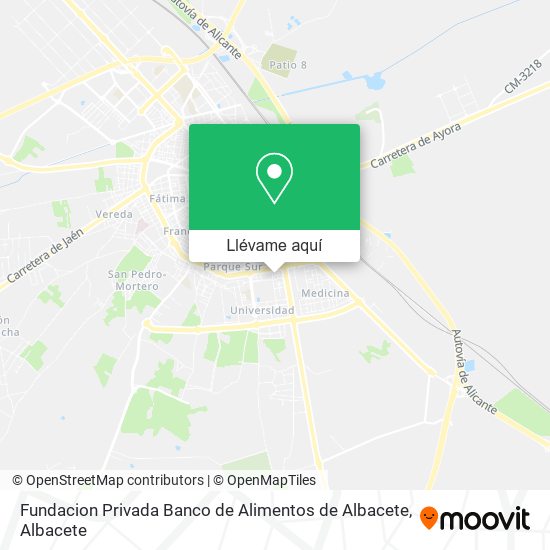 Mapa Fundacion Privada Banco de Alimentos de Albacete