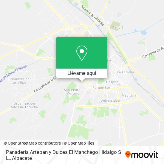 Mapa Panadería Artepan y Dulces El Manchego Hidalgo S L.