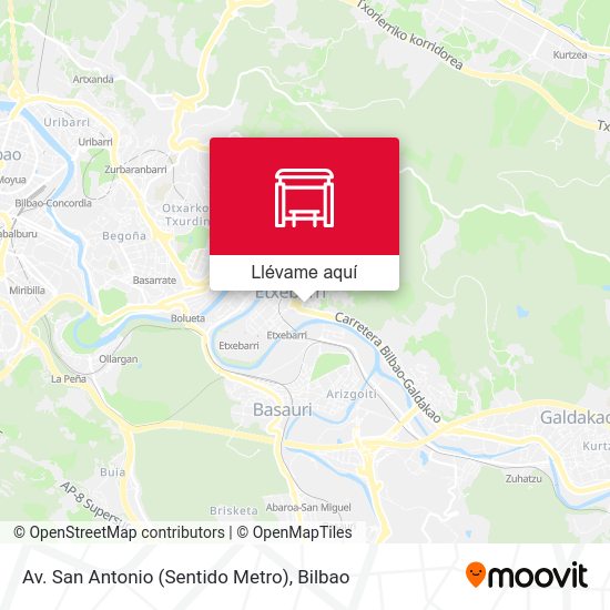 Mapa Av. San Antonio (Sentido Metro)