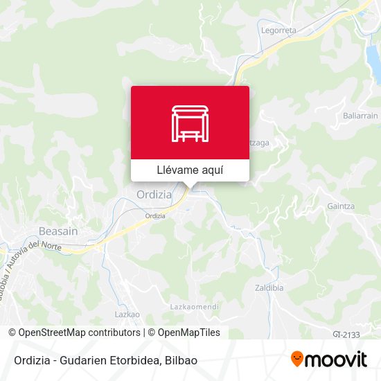 Mapa Ordizia - Gudarien Etorbidea