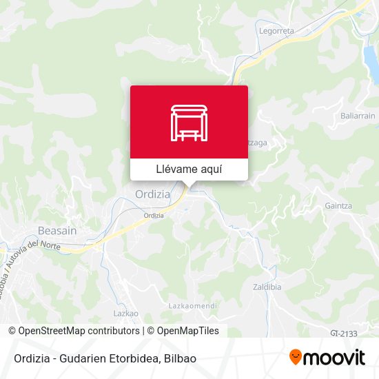 Mapa Ordizia - Gudarien Etorbidea