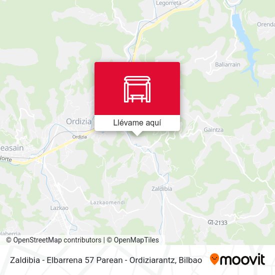 Mapa Zaldibia - Elbarrena 57 Parean - Ordiziarantz