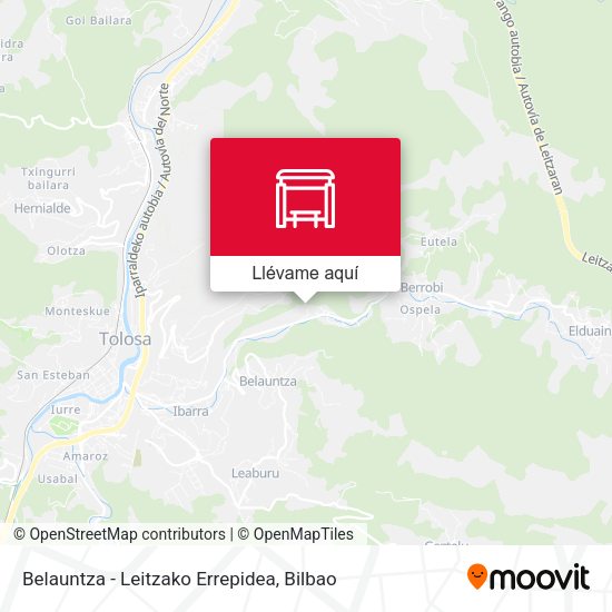Mapa Belauntza - Leitzako Errepidea
