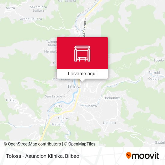 Mapa Tolosa - Asuncion Klinika