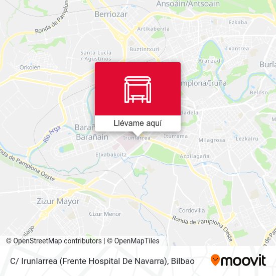 Mapa C/ Irunlarrea (Frente Hospital De Navarra)