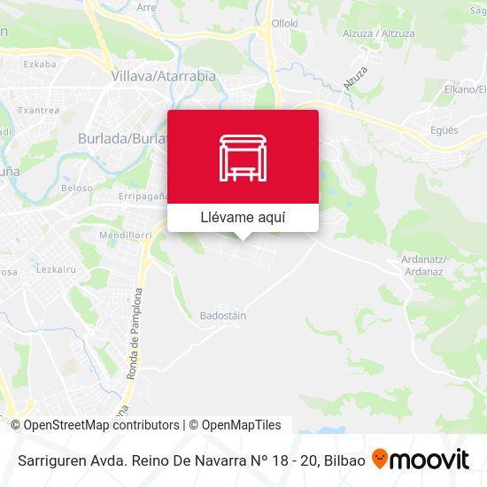 Mapa Sarriguren Avda. Reino De Navarra Nº 18 - 20