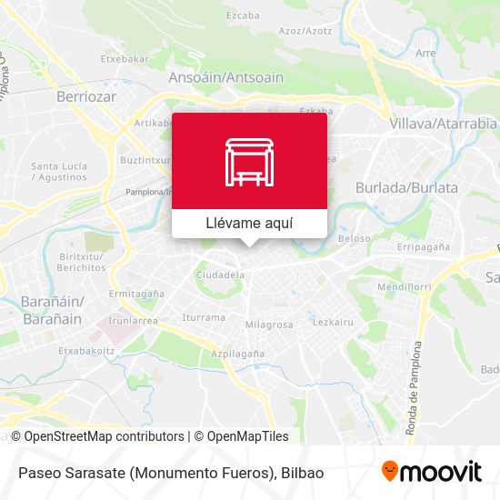 Mapa Paseo Sarasate (Monumento Fueros)