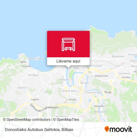 Mapa Donostiako Autobus Geltokia