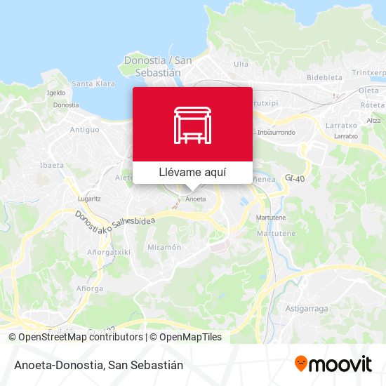 Mapa Anoeta-Donostia