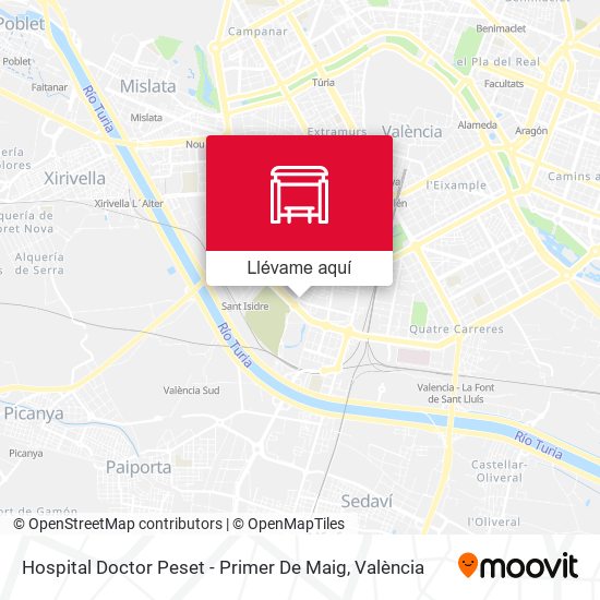 Mapa Hospital Dr. Peset - Primer De Maig