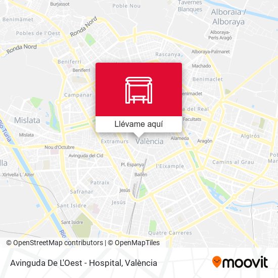 Mapa Avinguda De L'Oest - Hospital