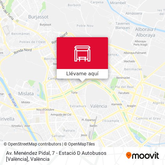 Mapa Av. Menéndez Pidal, 7 - Estació D Autobusos [València]