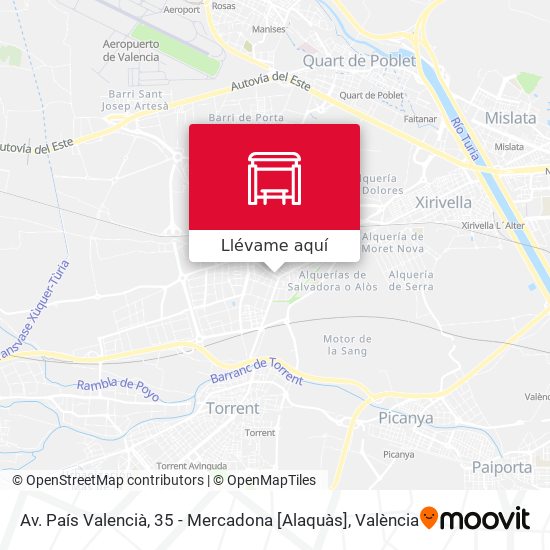 Mapa Av. País Valencià, 35 - Mercadona [Alaquàs]