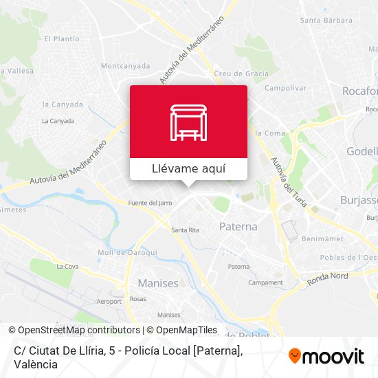 Mapa C/ Ciutat De Llíria, 5 - Policía Local [Paterna]