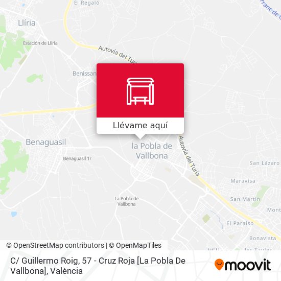 Mapa C/ Guillermo Roig, 57 - Cruz Roja [La Pobla De Vallbona]