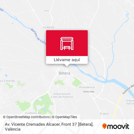 Mapa Av. Vicente Cremades Alcacer, Front 37 [Bétera]