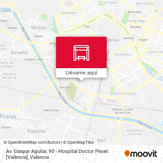 Mapa Av. Gaspar Aguilar, 90 - Hospital Doctor Peset [València]