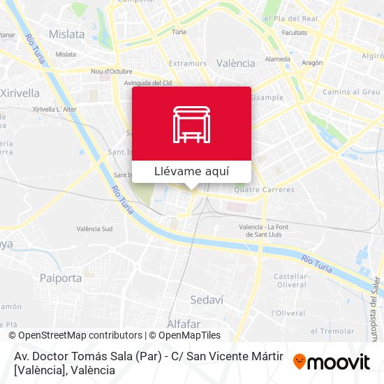 Mapa Av. Doctor Tomás Sala (Par) - C/ San Vicente Mártir [València]