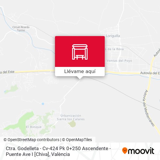 Mapa Ctra. Godelleta - Cv-424 Pk 0+250 Ascendente - Puente Ave I  [Chiva]