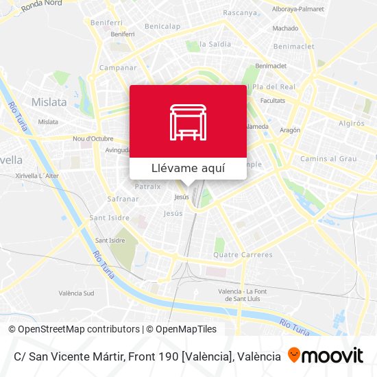 Mapa C/ San Vicente Mártir, Front 190  [València]