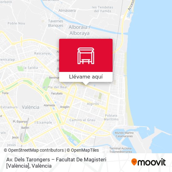 Mapa Av. Dels Tarongers – Facultat De Magisteri [València]