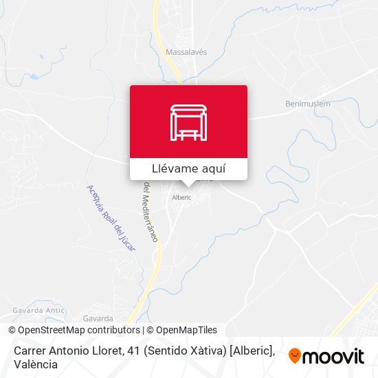 Mapa Carrer Antonio Lloret, 41 (Sentido Xàtiva) [Alberic]