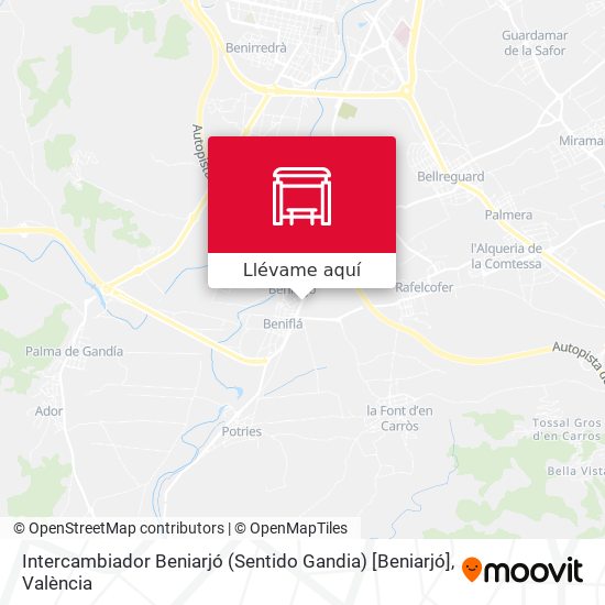 Mapa Intercambiador Beniarjó (Sentido Gandia) [Beniarjó]