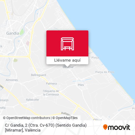 Mapa C/ Gandia, 2 (Ctra. Cv-670) (Sentido Gandia) [Miramar]