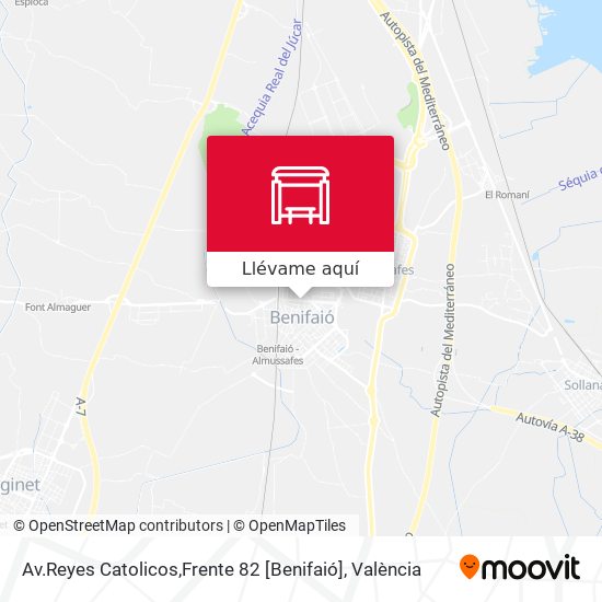 Mapa Av.Reyes Catolicos,Frente 82 [Benifaió]