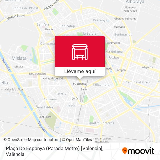 Mapa Plaça De Espanya (Parada Metro) [València]