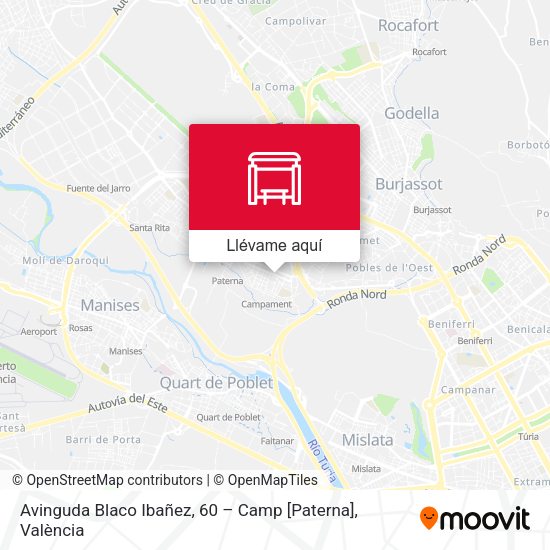 Mapa Avinguda Blaco Ibañez, 60 – Camp [Paterna]