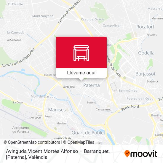 Mapa Avinguda Vicent Mortés Alfonso – Barranquet. [Paterna]