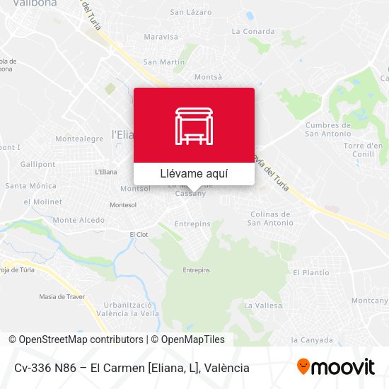 Mapa Cv-336 N86 – El Carmen [Eliana, L]
