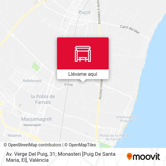 Mapa Av. Verge Del Puig, 31; Monasteri [Puig De Santa Maria, El]