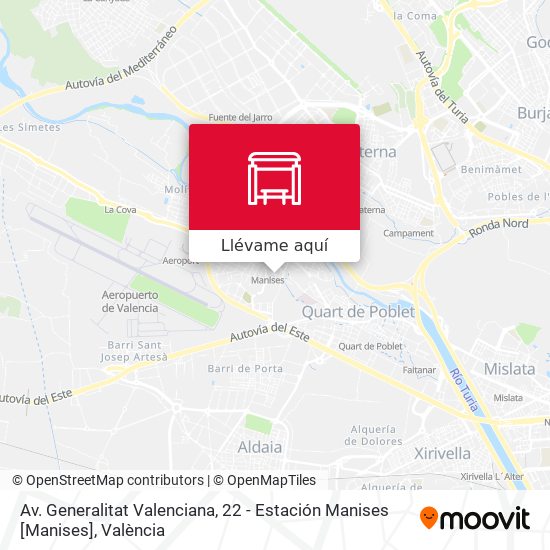 Mapa Av. Generalitat Valenciana, 22 - Estación Manises [Manises]