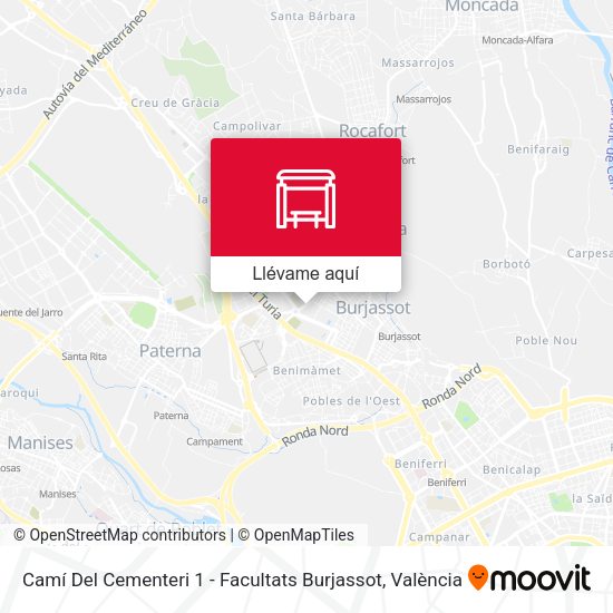Mapa Camí Del Cementeri 1 - Facultats Burjassot