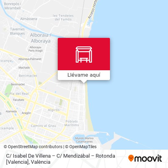 Mapa C/ Isabel De Villena – C/ Mendizábal – Rotonda [Valencia]