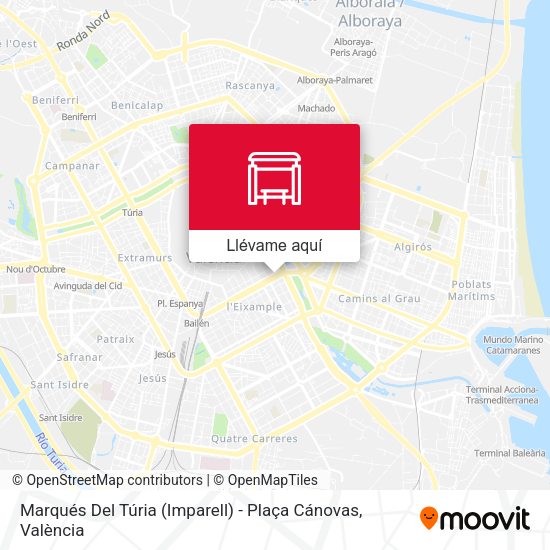 Mapa Marqués Del Túria (Imparell) - Plaça Cánovas