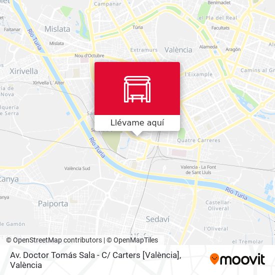 Mapa Av. Doctor Tomás Sala - C/ Carters [València]