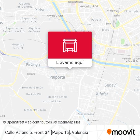 Mapa Calle Valencia, Front 34 [Paiporta]