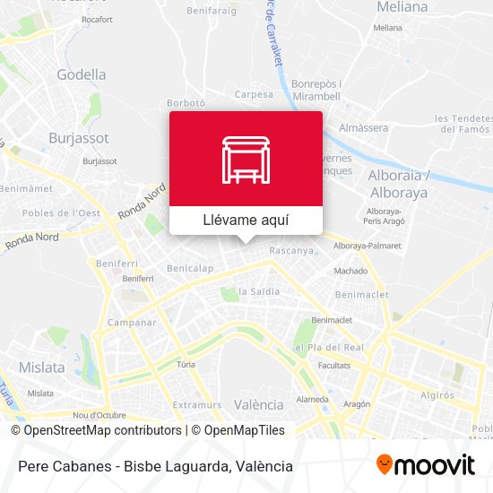 Mapa Pere Cabanes - Bisbe Laguarda