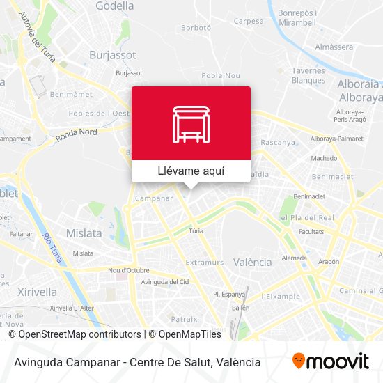 Mapa Avinguda Campanar - Centre De Salut