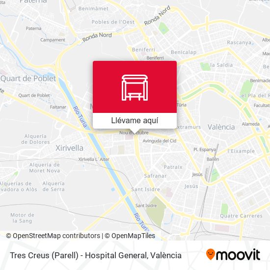 Mapa Tres Creus (Parell) - Hospital General