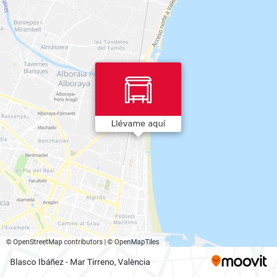 Mapa Blasco Ibáñez - Mar Tirreno